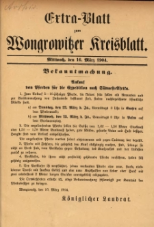 Extra-Blatt zum Wongrowitzer Kreisblatt 1904.03.16