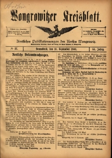 Wongrowitzer Kreisblatt: Amtliches Publikationsorgan des Kreises Wongrowitz 1904.09.10 Jg.53 Nr37