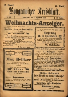 Wongrowitzer Kreisblatt: Amtliches Publikationsorgan des Kreises Wongrowitz 1904.12.03 Jg.53 Nr49 2.Blatt