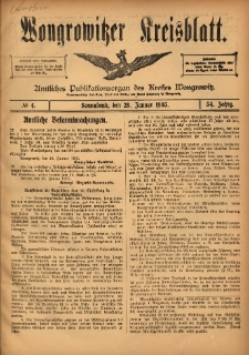 Wongrowitzer Kreisblatt: Amtliches Publikationsorgan des Kreises Wongrowitz 1905.01.28 Jg.54 Nr4