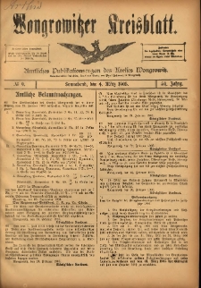 Wongrowitzer Kreisblatt: Amtliches Publikationsorgan des Kreises Wongrowitz 1905.03.04 Jg.54 Nr9
