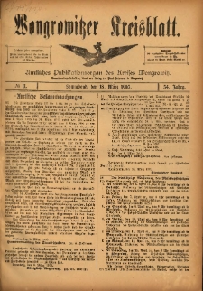 Wongrowitzer Kreisblatt: Amtliches Publikationsorgan des Kreises Wongrowitz 1905.03.18 Jg.54 Nr11