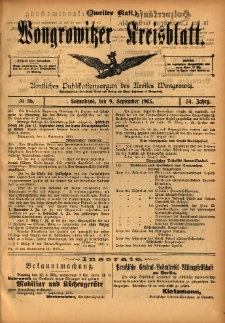 Wongrowitzer Kreisblatt: Amtliches Publikationsorgan des Kreises Wongrowitz 1905.09.09 Jg.54 Nr36 Zweites Blatt