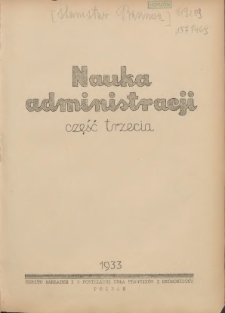 Nauka administracji: część trzecia