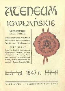 1947, Ateneum Kapłańskie. 1947 R.39 T.46 z.2