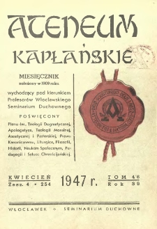 Ateneum Kapłańskie. 1947 R.39 T.46 z.4