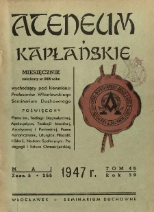 Ateneum Kapłańskie. 1947 R.39 T.46 z.5