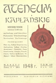 Ateneum Kapłańskie. 1948 R.40 T.48 z.3