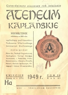 Ateneum Kapłańskie. 1949 R.41 T.50 z.4