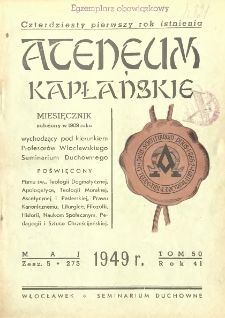 Ateneum Kapłańskie. 1949 R.41 T.50 z.5