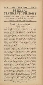 Przegląd Teatralny i Filmowy: tygodnik ilustrowany poświęcony sprawom teatru, muzyki, sztuki i kinematografu 1924.07.13 R.6 Nr5