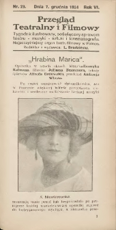 Przegląd Teatralny i Filmowy: tygodnik ilustrowany poświęcony sprawom teatru, muzyki, sztuki i kinematografu 1924.12.07 R.6 Nr23