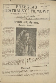 Przegląd Teatralny i Filmowy: tygodnik ilustrowany poświęcony sprawom teatru, muzyki, sztuki i kinematografu 1925.08.15 R.7 Nr9