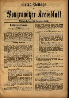 Extra-Beilage zum Wongrowitzer Kreisblatt 1907.23.01