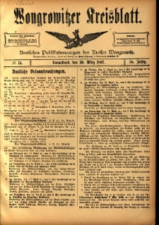 Wongrowitzer Kreisblatt: Amtliches Publikationsorgan des Kreises Wongrowitz 1907.03.30 Jg.56 Nr13