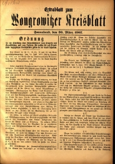 Extrablatt zum Wongrowitzer Kreisblatt 1907.03.30 Jg56
