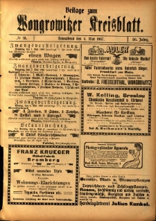 Beilage zum Wongrowitzer Kreisblatt 1907.05.04 Jg.56 Nr18