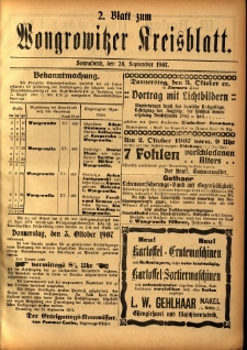 2. Blatt zum Wongrowitzer Kreisblatt 1907.09.28