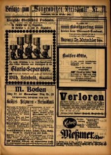 Beilage zum Wongrowitzer Kreisblatt. 1908.10.10 Jg.57 Nr41