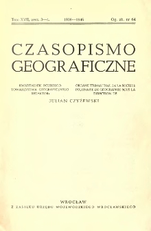 Czasopismo Geograficzne. Kwartalnik Polskiego Towarzystwa Geograficznego.1939-1946 zeszyt 3-4