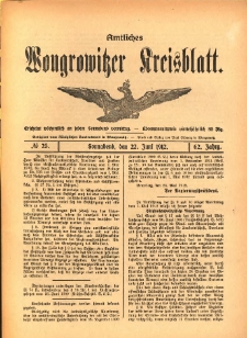 Amtliches Wongrowitzer Kreisblatt. 1912.06.22 Jg.62 Nr25