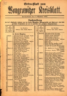 Extra-Blatt zum Wongrowitzer Kreisblatt 1912.10.05