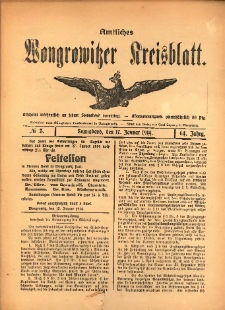 Amtliches Wongrowitzer Kreisblatt. 1914.01.17 Jg.64 Nr3