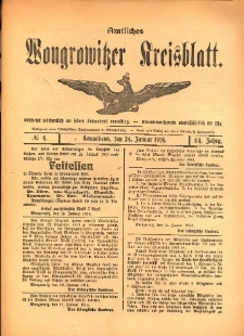 Amtliches Wongrowitzer Kreisblatt. 1914.01.24 Jg.64 Nr4