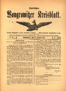 Amtliches Wongrowitzer Kreisblatt. 1914.01.31 Jg.64 Nr6
