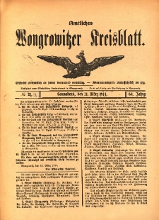 Amtliches Wongrowitzer Kreisblatt. 1914.03.21 Jg.64 Nr12