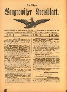 Amtliches Wongrowitzer Kreisblatt. 1914.05.02 Jg.64 Nr18