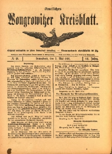 Amtliches Wongrowitzer Kreisblatt. 1914.05.02 Jg.64 Nr18