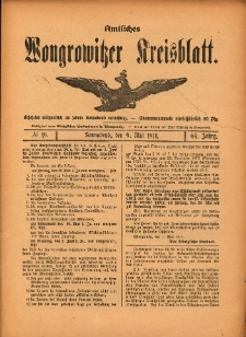 Amtliches Wongrowitzer Kreisblatt. 1914.05.09 Jg.64 Nr19