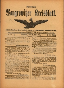 Amtliches Wongrowitzer Kreisblatt. 1914.05.30 Jg.64 Nr22