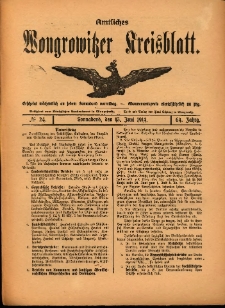 Amtliches Wongrowitzer Kreisblatt. 1914.06.13 Jg.64 Nr24