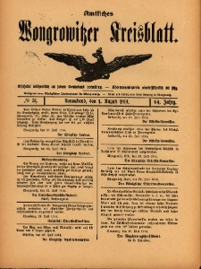Amtliches Wongrowitzer Kreisblatt. 1914.08.01 Jg.64 Nr31