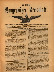 Amtliches Wongrowitzer Kreisblatt. 1914.08.15 Jg.64 Nr33