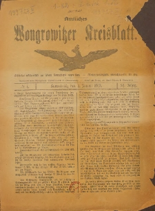 Amtliches Wongrowitzer Kreisblatt. 1915.01.02 Jg.54 Nr 1