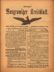 Amtliches Wongrowitzer Kreisblatt. 1915.01.16 Jg.54 Nr 3