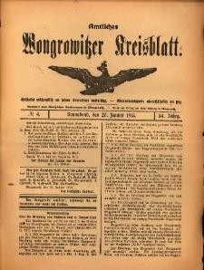 Amtliches Wongrowitzer Kreisblatt. 1915.01.23 Jg.54 Nr 4