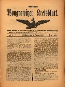 Amtliches Wongrowitzer Kreisblatt. 1915.01.30 Jg.54 Nr 5