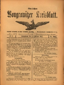 Amtliches Wongrowitzer Kreisblatt. 1915.02.13 Jg.54 Nr7