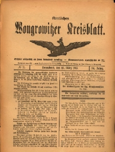 Amtliches Wongrowitzer Kreisblatt. 1915.03.13 Jg.54 Nr11