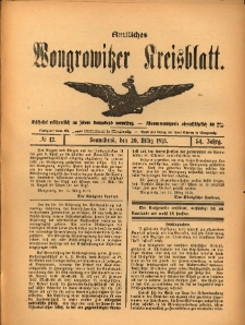 Amtliches Wongrowitzer Kreisblatt. 1915.03.20 Jg.54 Nr12