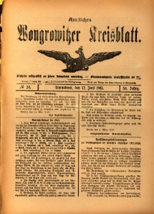 Amtliches Wongrowitzer Kreisblatt. 1915.06.12 Jg.54 Nr24