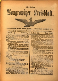Amtliches Wongrowitzer Kreisblatt. 1915.06.19 Jg.54 Nr25