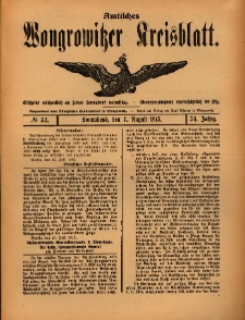 Amtliches Wongrowitzer Kreisblatt. 1915.08.07 Jg.54 Nr32