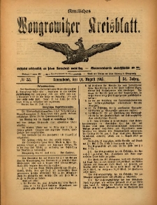 Amtliches Wongrowitzer Kreisblatt. 1915.08.14 Jg.54 Nr33