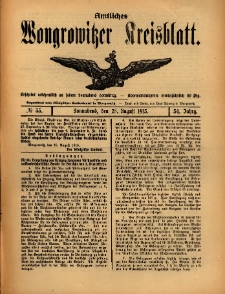 Amtliches Wongrowitzer Kreisblatt. 1915.08.28 Jg.54 Nr 35
