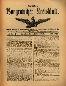Amtliches Wongrowitzer Kreisblatt. 1915.09.04 Jg.54 Nr36